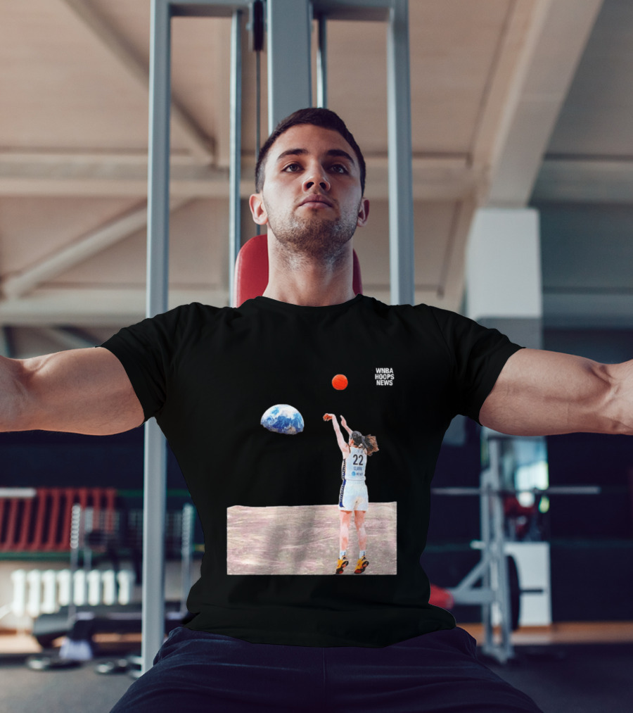 Caitlin Clark Indiana Fever WNBA Shooting Basketball On Lunar Surface T-Shirt