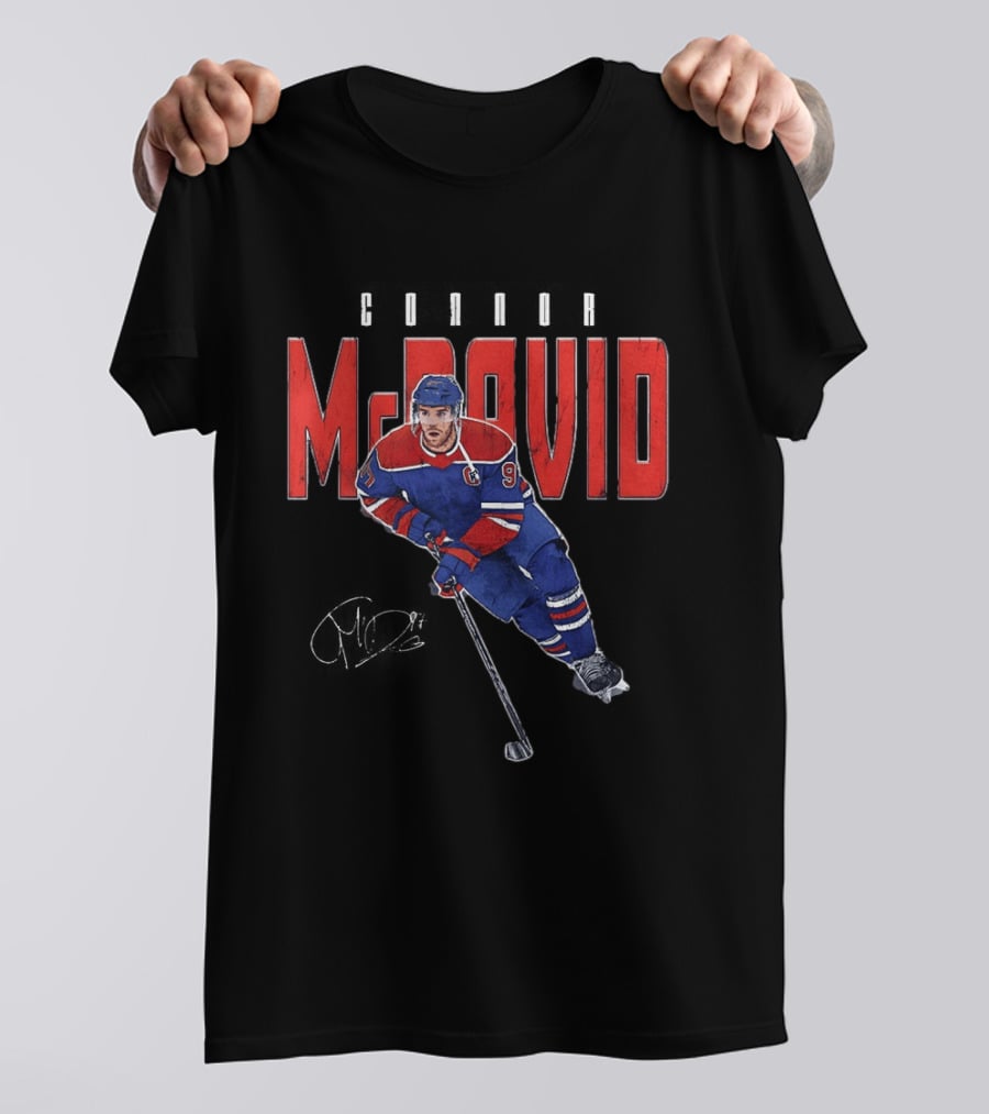 Connor McDavid Number 97 Edmonton Oilers NHL Hockey Player T-Shirt
