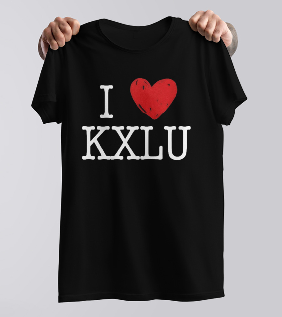 I Love KXLU Radio Station Red Heart T-Shirt