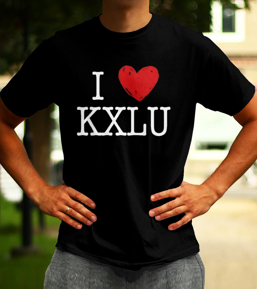 I Love KXLU Radio Station Red Heart T-Shirt