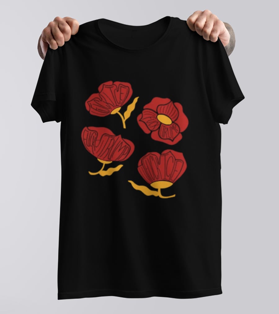 Red Poppy Floral Fuck Trump T-Shirt