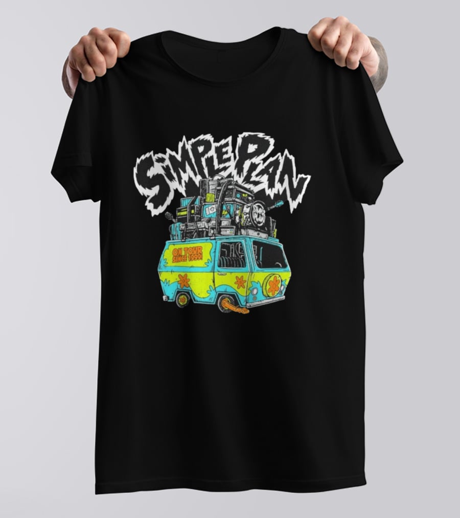 Simple Plan On Tour Since 1999 Scooby Doo Inspired Van T-Shirt