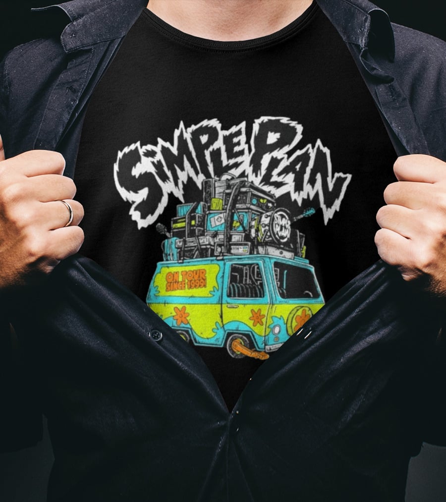 Simple Plan On Tour Since 1999 Scooby Doo Inspired Van T-Shirt