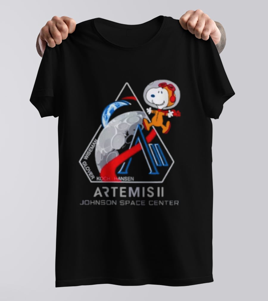 Artemis II Snoopy Johnson Space Center NASA Moon Mission T-Shirt