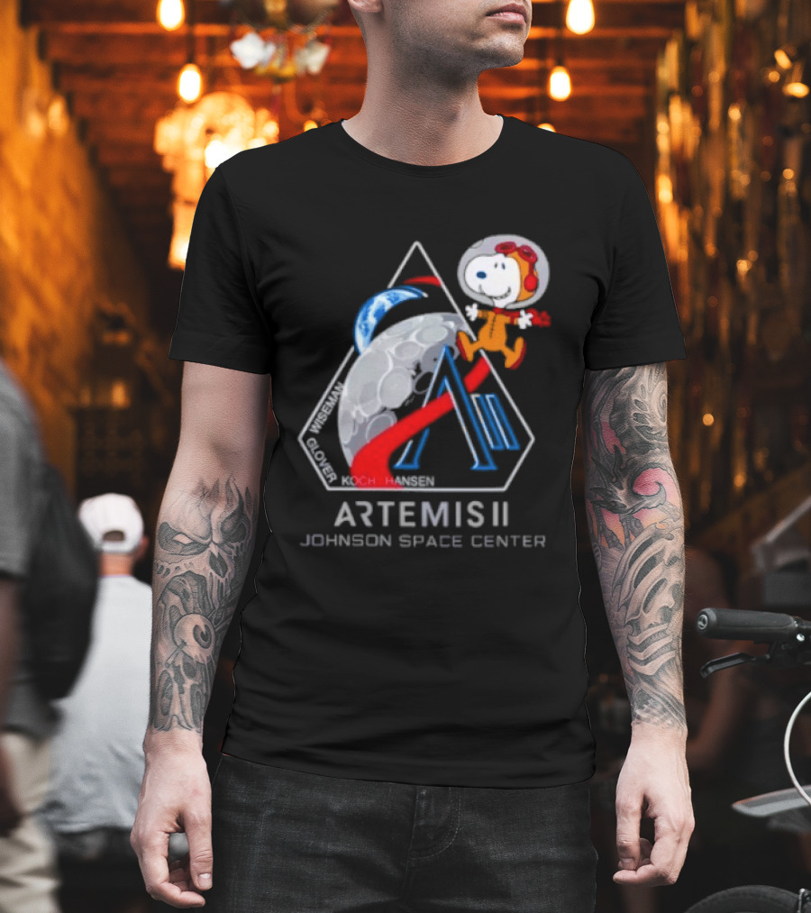 Artemis II Snoopy Johnson Space Center NASA Moon Mission T-Shirt