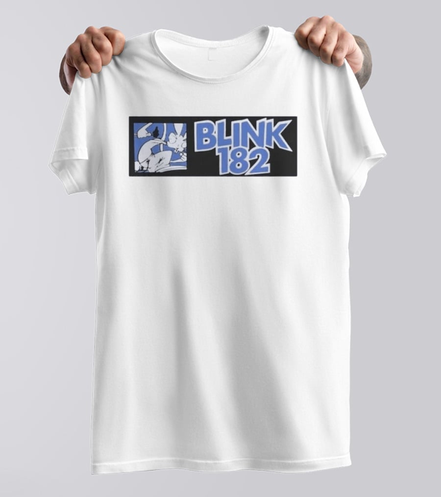Blink 182 Limited Edition Blue White Cartoon Art 25 Box T-Shirt