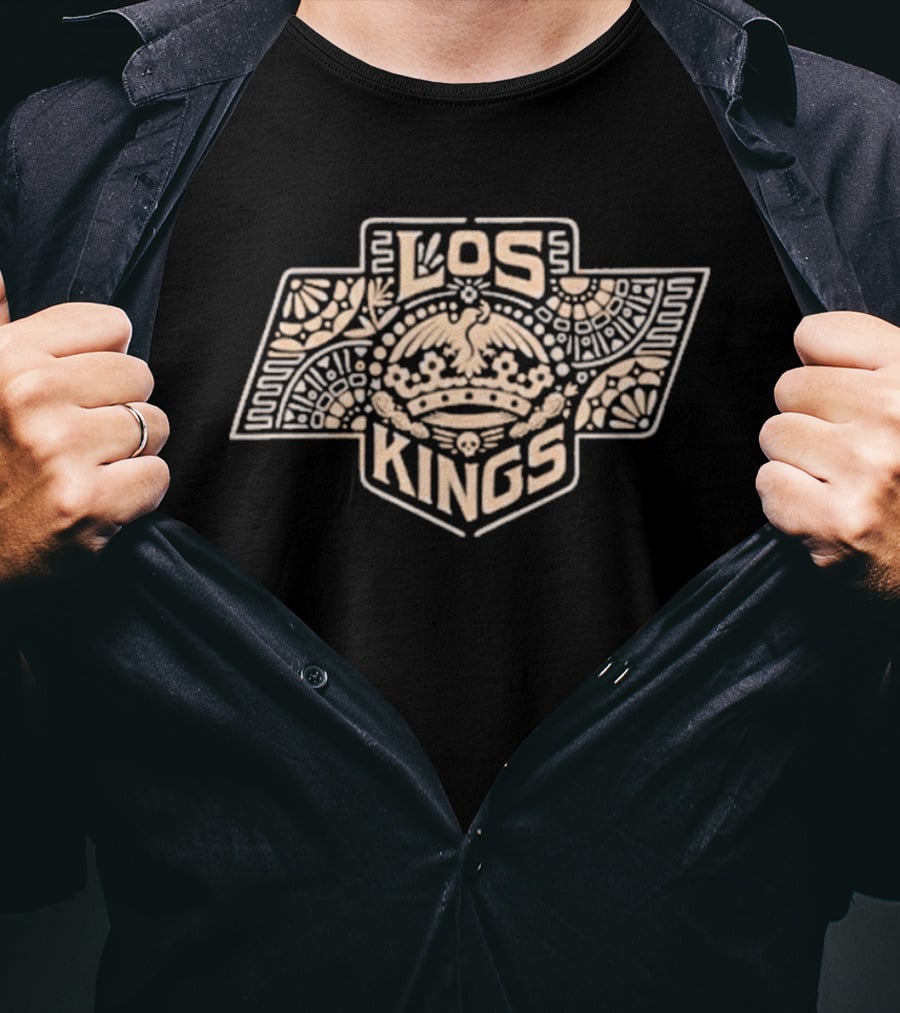 Los Kings Floral Logo Mexican26 Team Collaboration T-Shirt