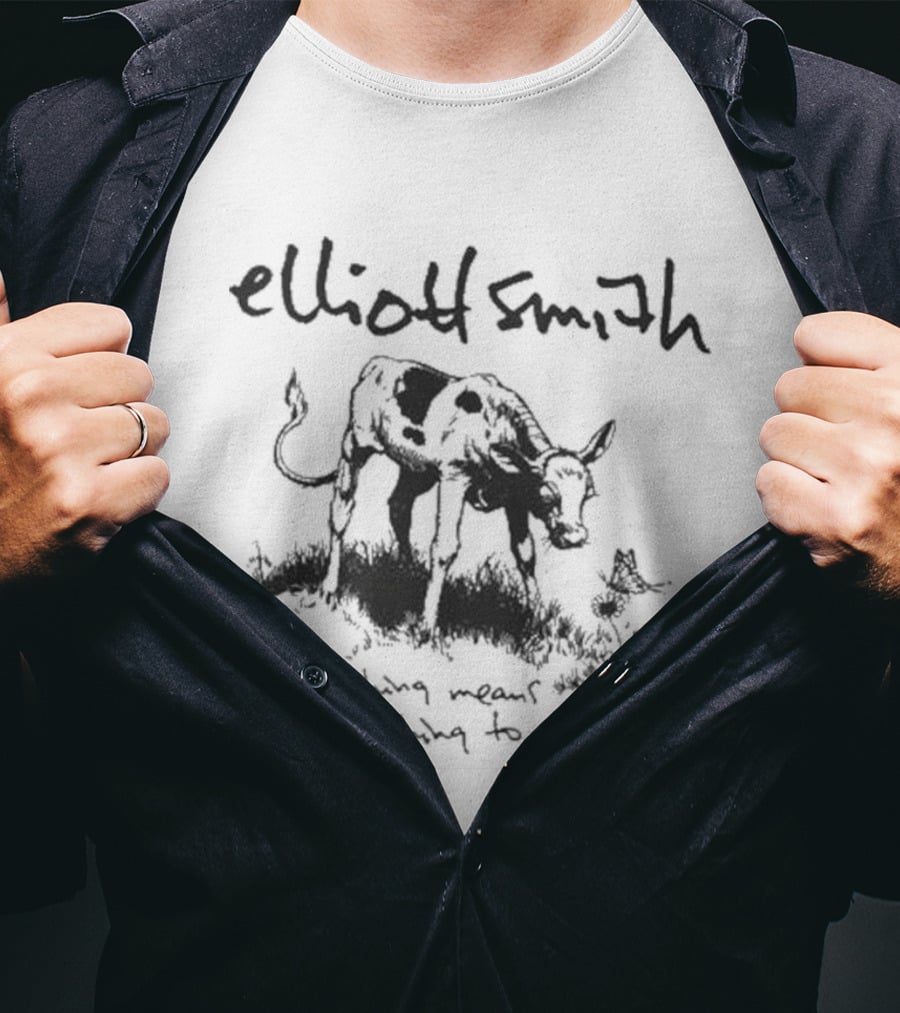 Elliott Smith Farewell Transmission Prints Anything Means Nothing To Me Cow Sketch T-Shirt