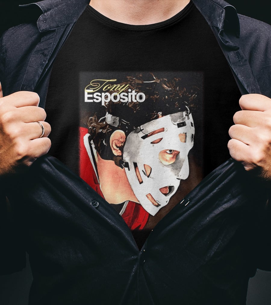 Tony Esposito Chicago Blackhawks NHL Mask Retro Hockey T-Shirt