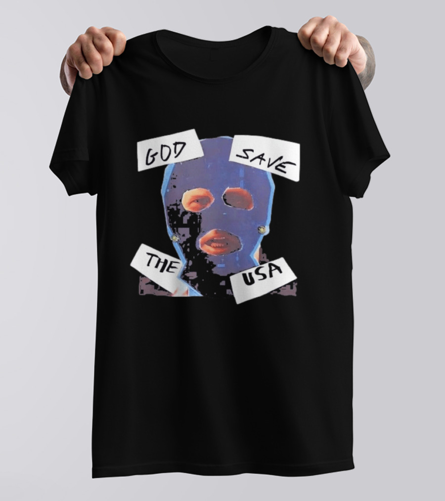 Trump God Save The USA Mask T-Shirt