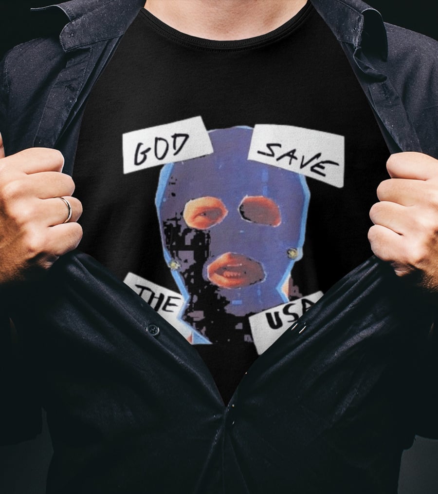 Trump God Save The USA Mask T-Shirt