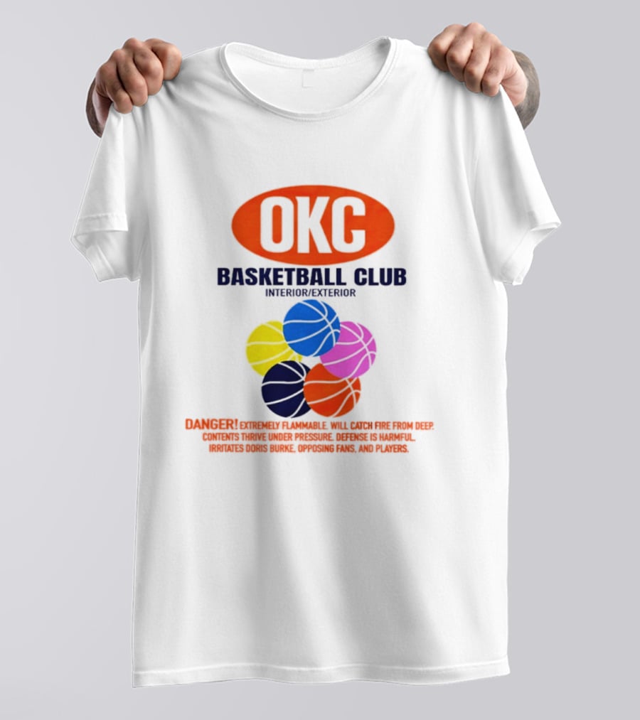 OKC Basketball Club Five Color Interior Exterior Balls T-Shirt