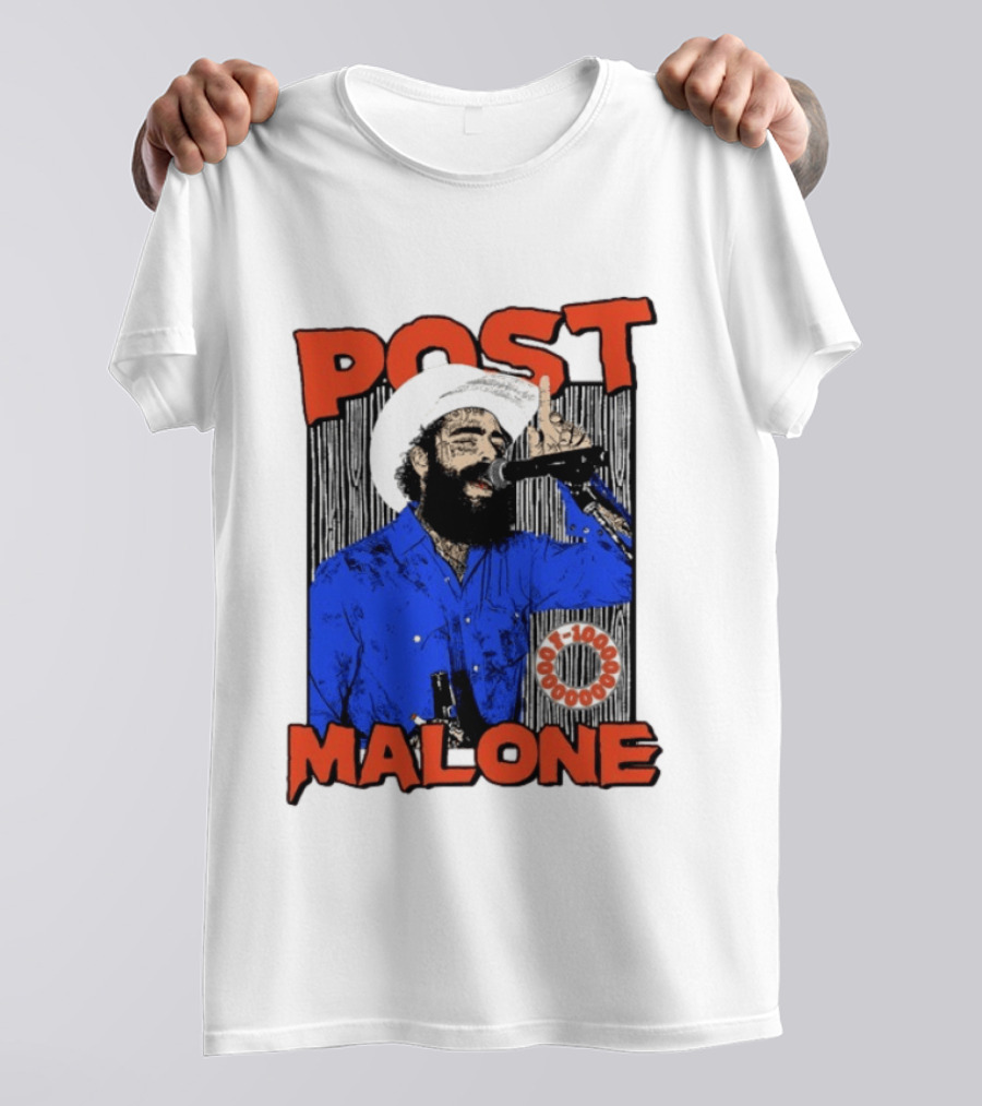 Post Malone Western Cowboy Singer Music Performance T-Shirt
