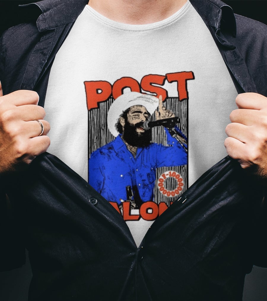 Post Malone Western Cowboy Singer Music Performance T-Shirt