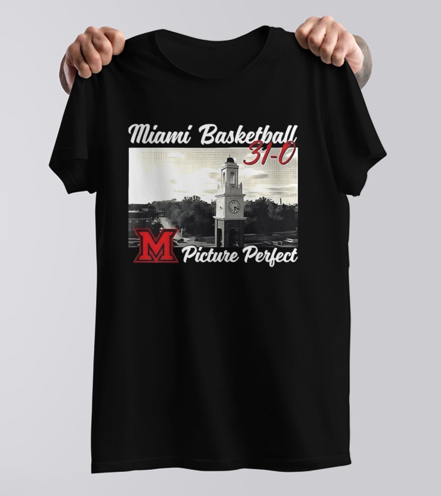 Miami Basketball 31 0 Picture Perfect M Tower T-Shirt