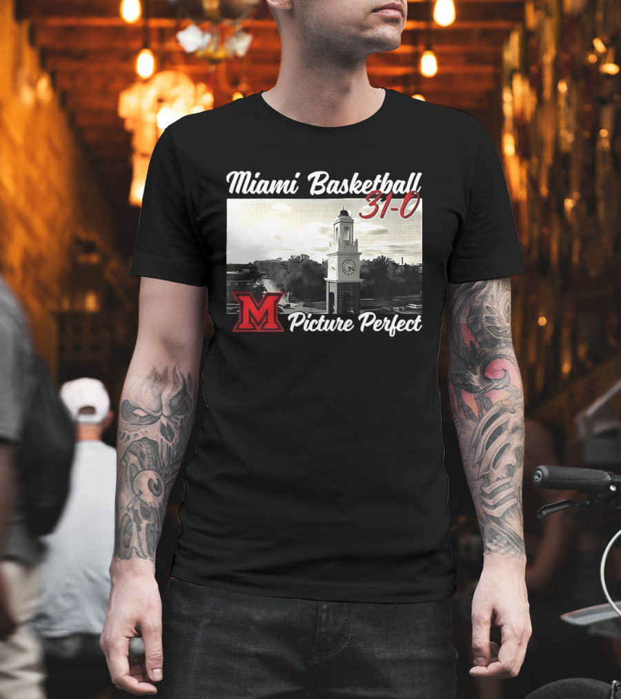 Miami Basketball 31 0 Picture Perfect M Tower T-Shirt
