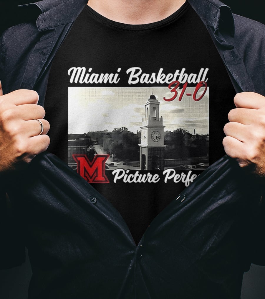 Miami Basketball 31 0 Picture Perfect M Tower T-Shirt