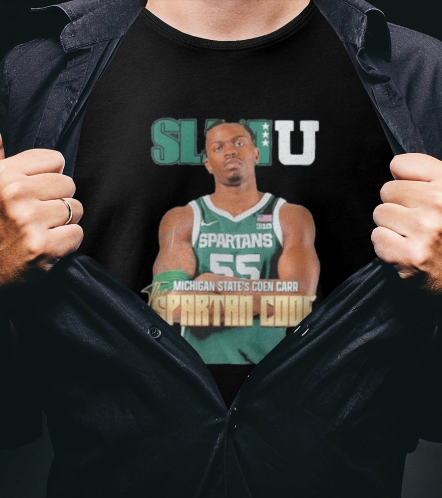 SLAMU Michigan State Spartans Coen Carr The Spartan Code T-Shirt