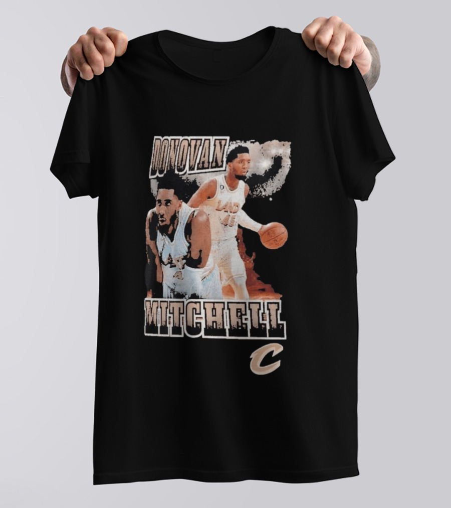 Donovan Mitchell Cleveland Cavaliers Player Portrait With Team T-Shirt