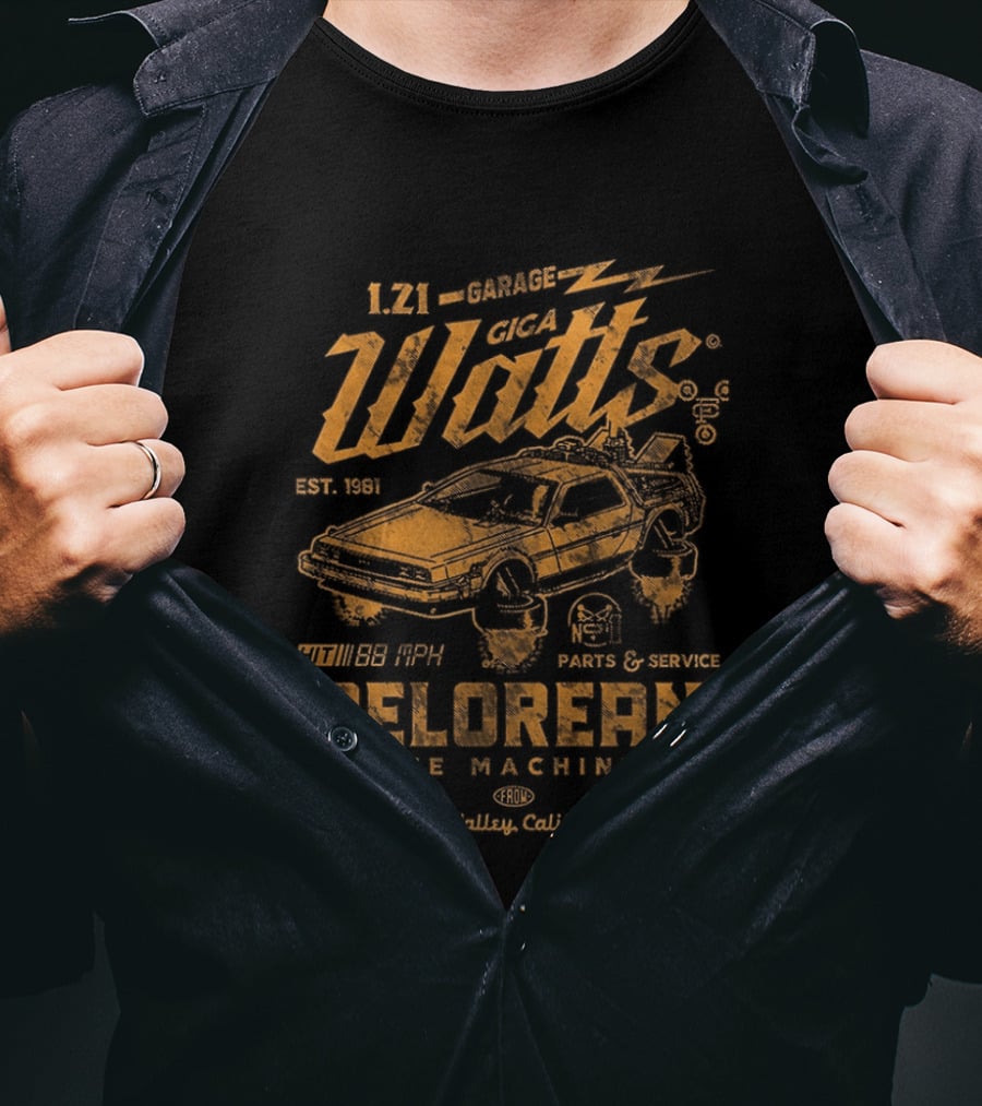 1.21 Giga Watts Delorean Time Machine Established 1985 T-Shirt