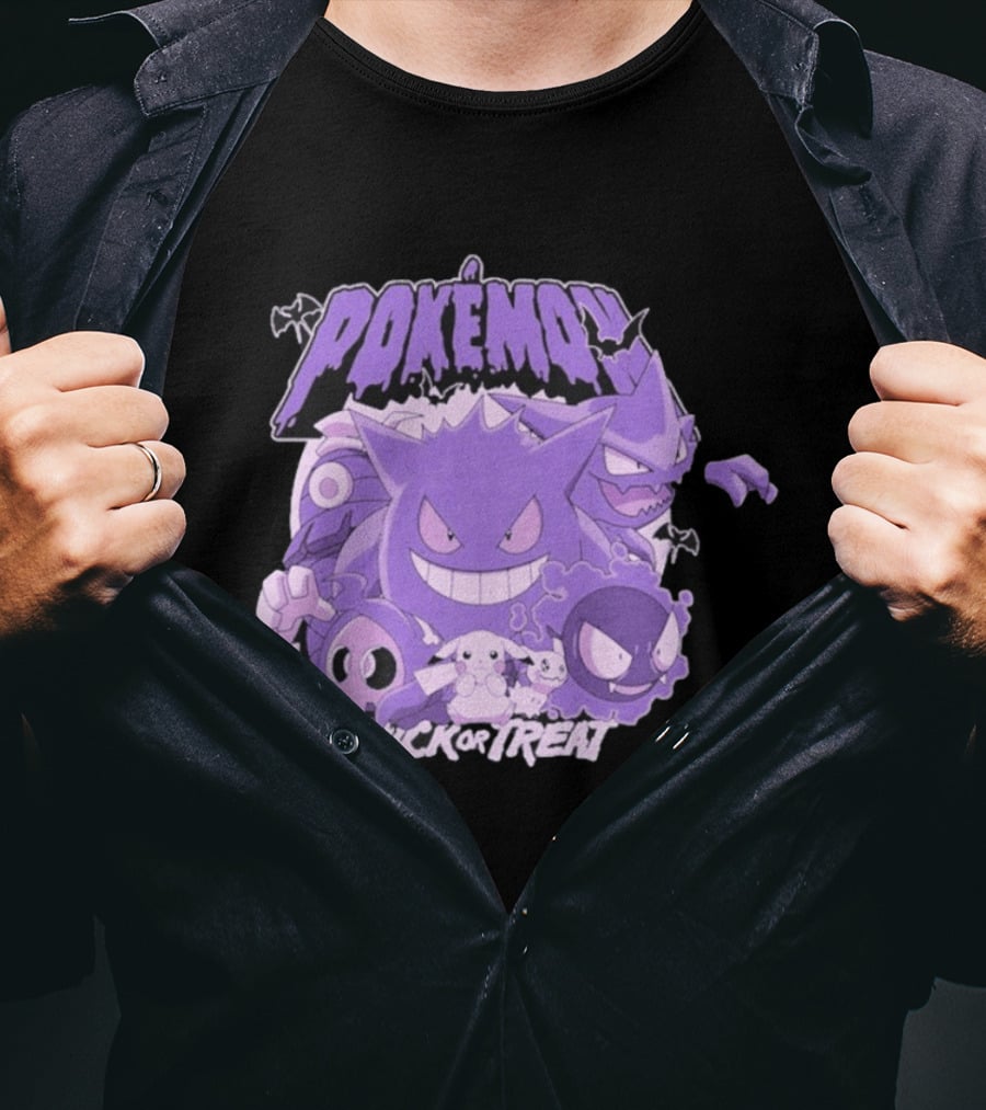 Pokémon Halloween Trick Or Treat Ghost Type Characters T-Shirt