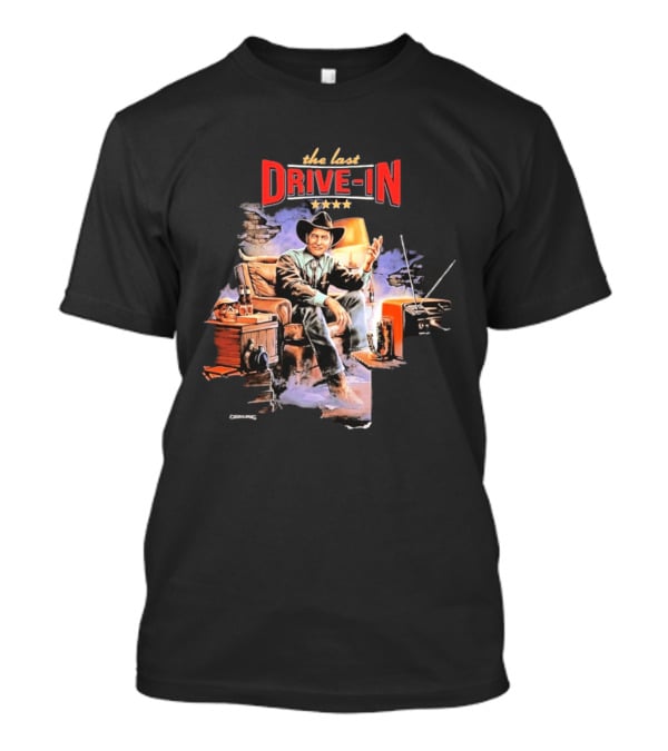 The Last Drive In Cowboy Host With Retro TV And Classic Horror Vibes T-Shirt