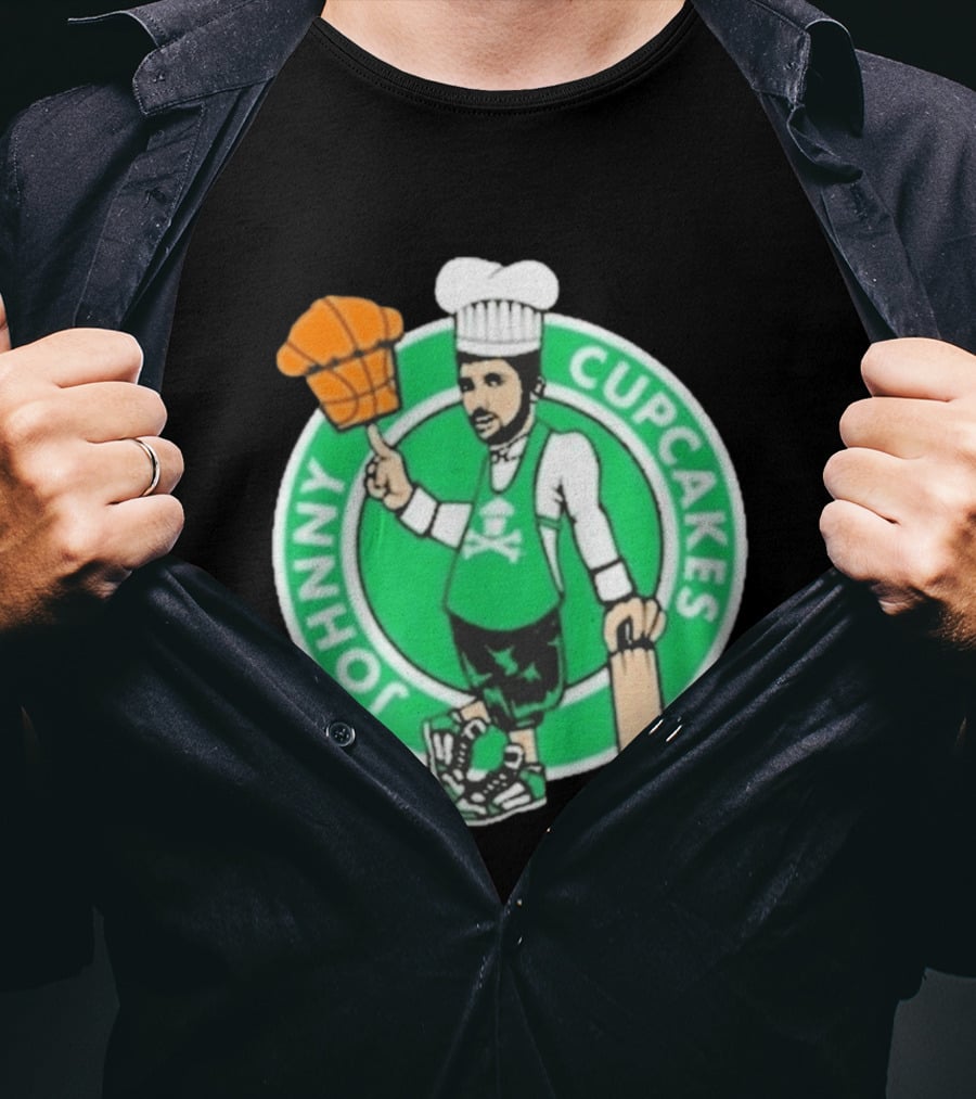 Johnny Cupcakes Chef Basketball Player With Rolling Pin And Basketball Cupcake T-Shirt