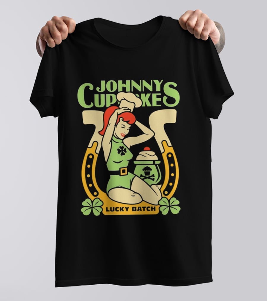 Johnny Cupcakes Lucky Batch Pin Up Girl Horseshoe T-Shirt