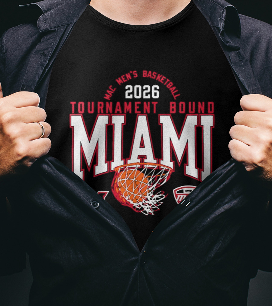 Miami RedHawks Men's Basketball 2026 Tournament Bound MAC Champions T-Shirt