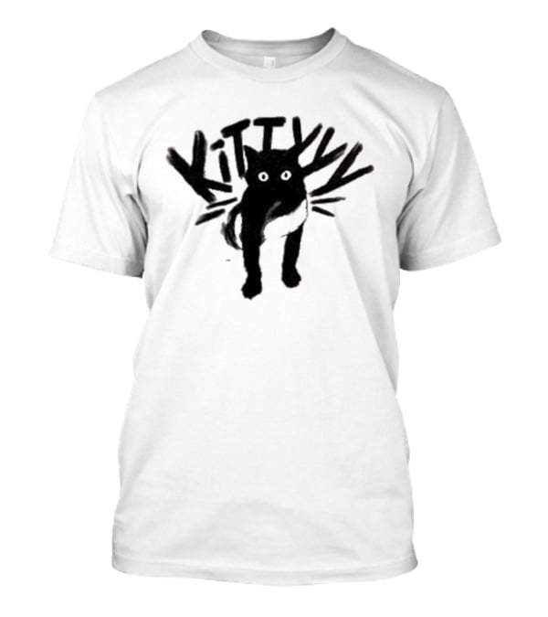 Caseoh's Kitty Cat Playful Black Silhouette With Whiskers T-Shirt