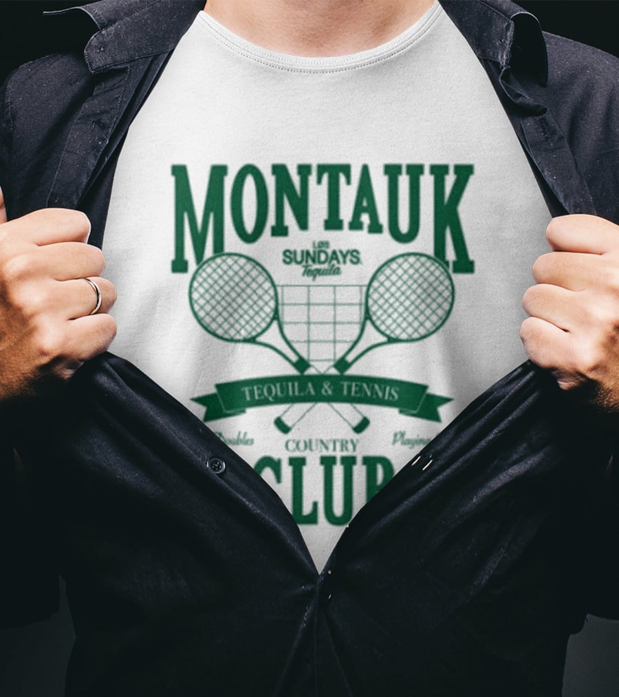 Montauk Country Club Tequila Lovers Serving Doubles Playing Singles T-Shirt