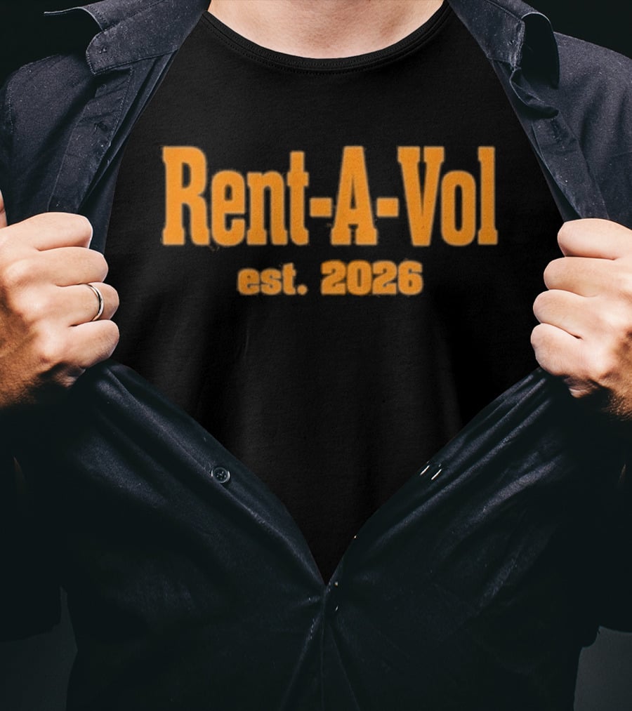 Rent A Vol Est. 2026 Vintage Style Retro Orange Font T-Shirt