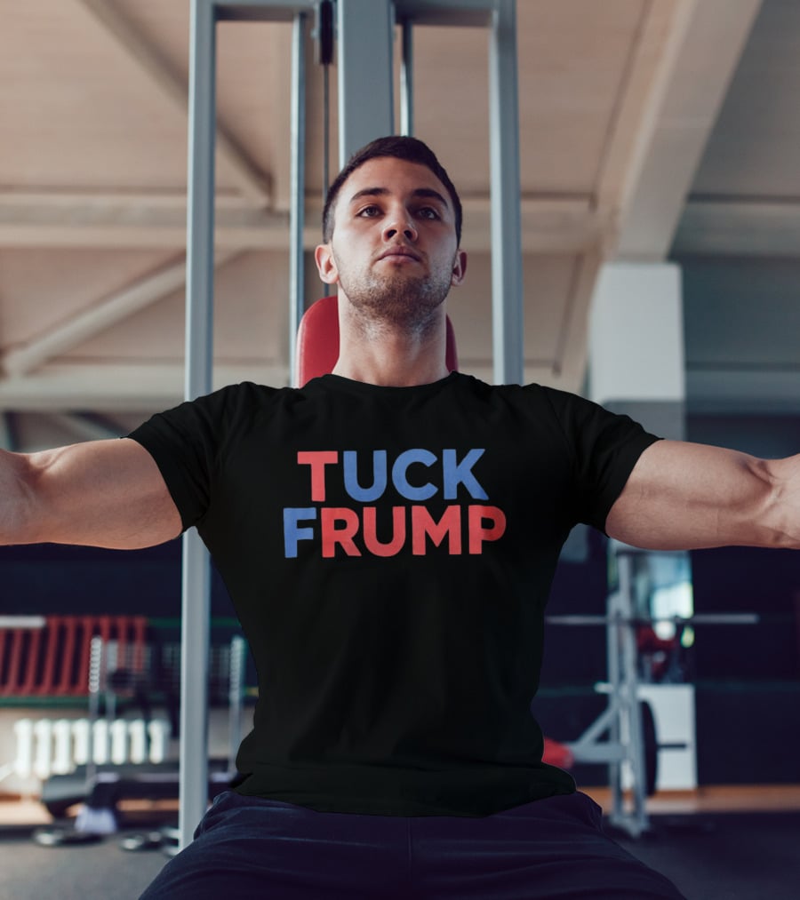 Tuck Frump Blue Red Block Letters T-Shirt