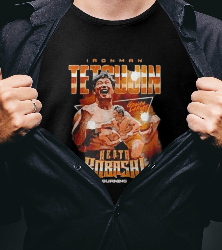 Ironman Tetsujin Kenta Kobashi Burning Japanese Wrestler T-Shirt