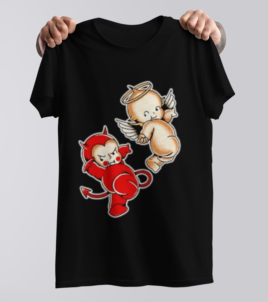 Kewpie Baby Devil Angel Cherubs Vintage Style Cute Cartoon Characters T-Shirt