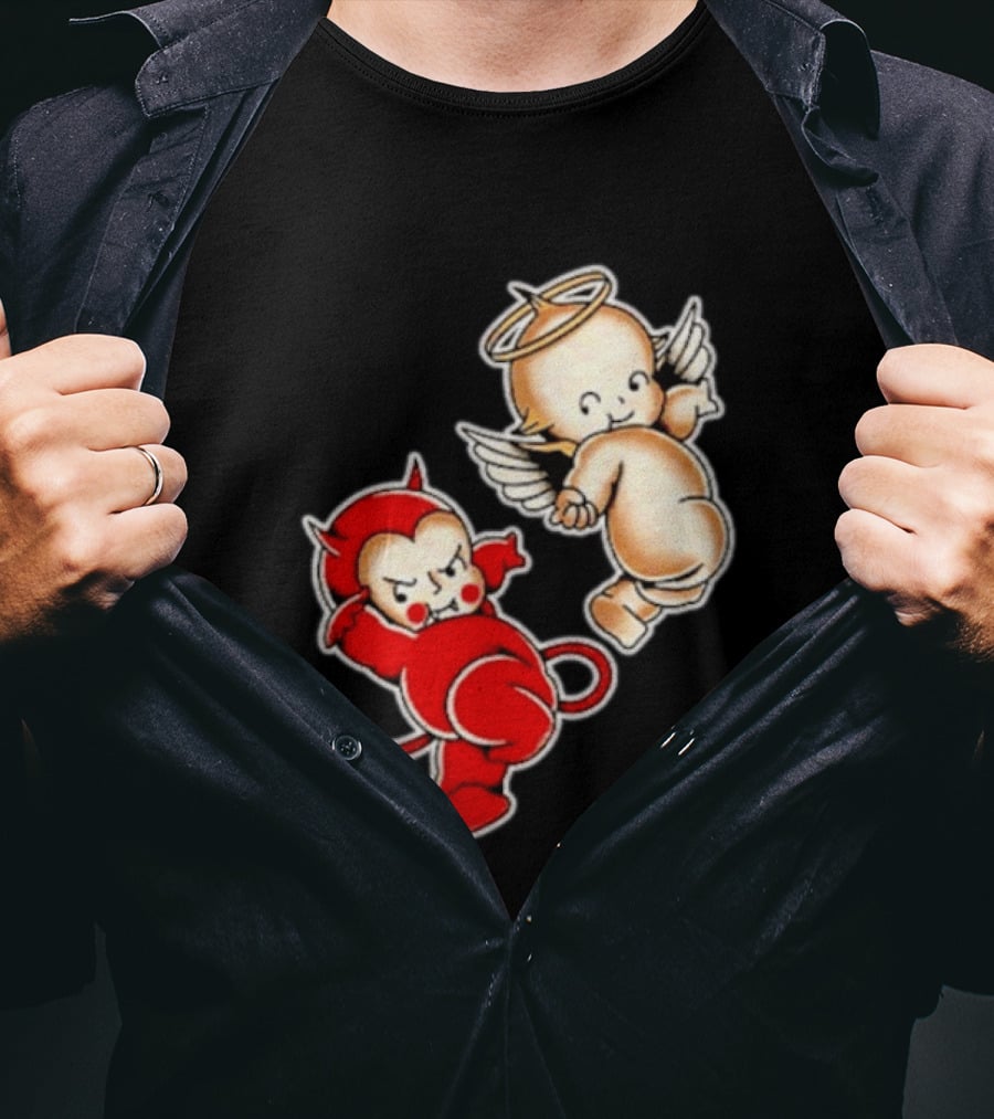 Kewpie Baby Devil Angel Cherubs Vintage Style Cute Cartoon Characters T-Shirt