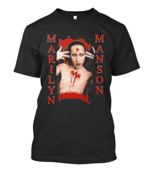 Marilyn Manson Star Forehead Bloody Chest Hands Head T-Shirt