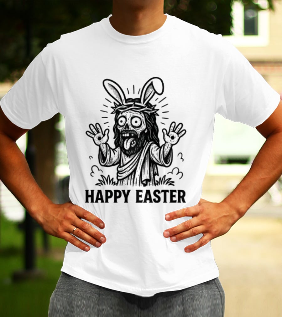 Happy Easter Zombie Bunny Jesus T-Shirt
