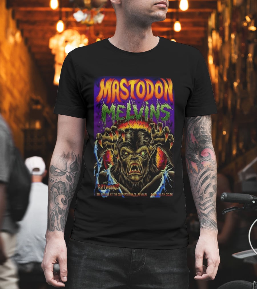 Mastodon Melvins Flatwounds Concert The Chelsea At The Cosmopolitan Las Vegas April 24 2026 T-Shirt