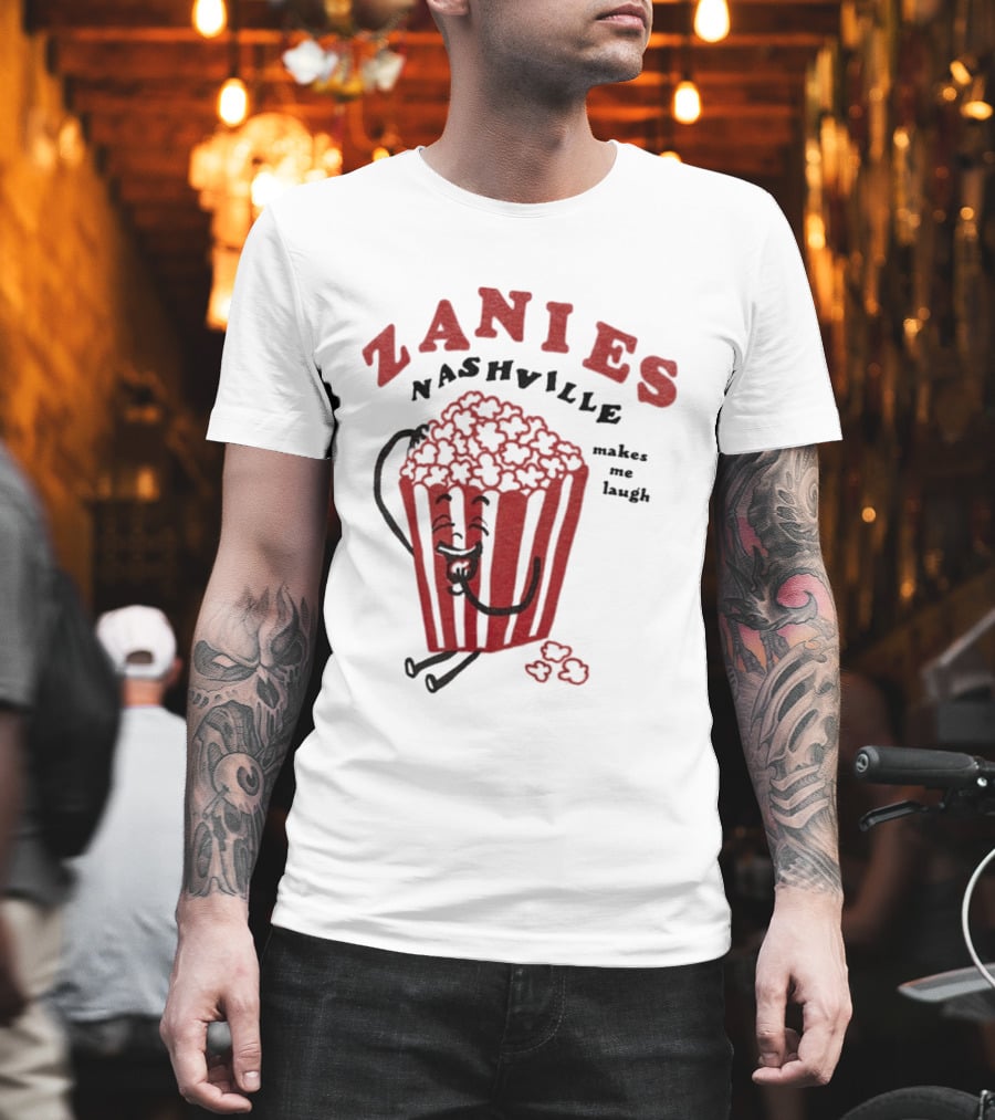 Zanies Nashville Makes Me Laugh Popcorn Cartoon T-Shirt
