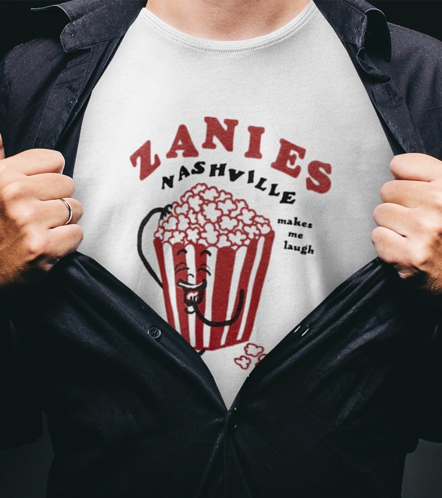 Zanies Nashville Makes Me Laugh Popcorn Cartoon T-Shirt