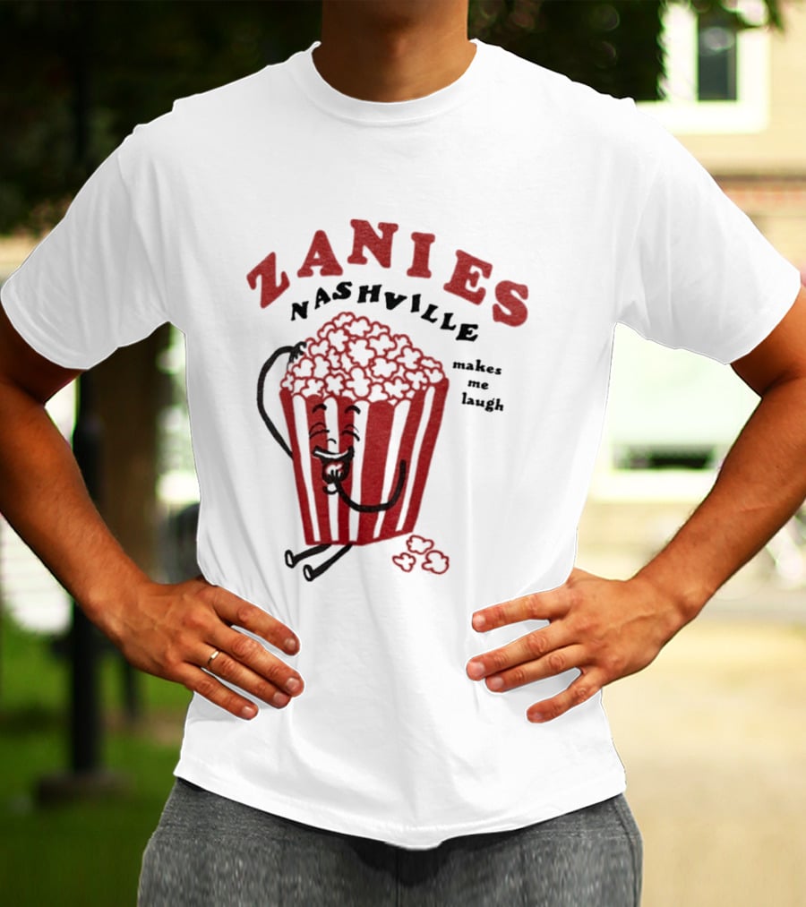 Zanies Nashville Makes Me Laugh Popcorn Cartoon T-Shirt