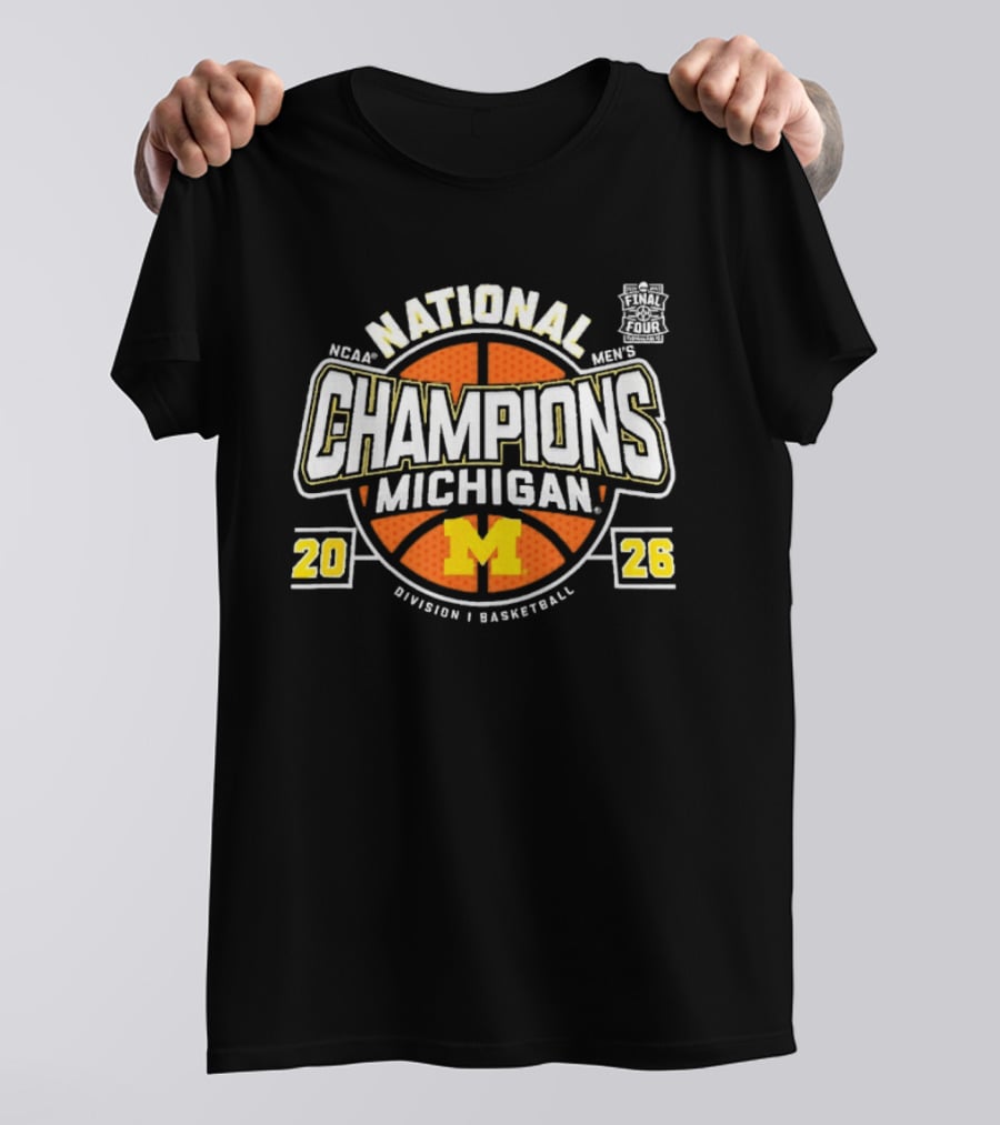 Michigan Wolverines NCAA National Champions 2026 Division I Men's Basketball T-Shirt