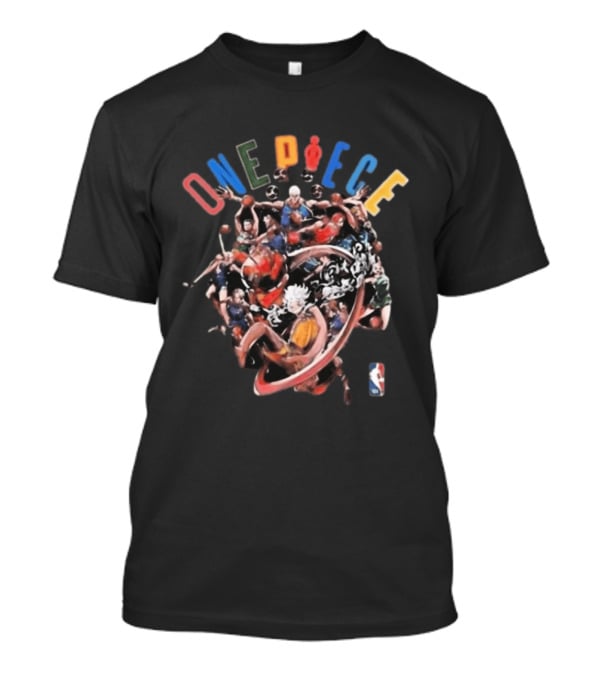 NBA One Piece Crossover 2026 Anime Sports Characters Collaboration T-Shirt