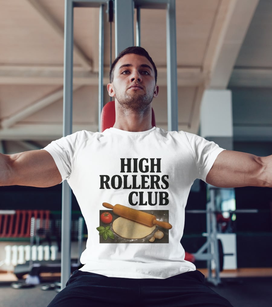 High Rollers Club Sebastian Maniscalco Cooking Pizza Rolling Pin T-Shirt
