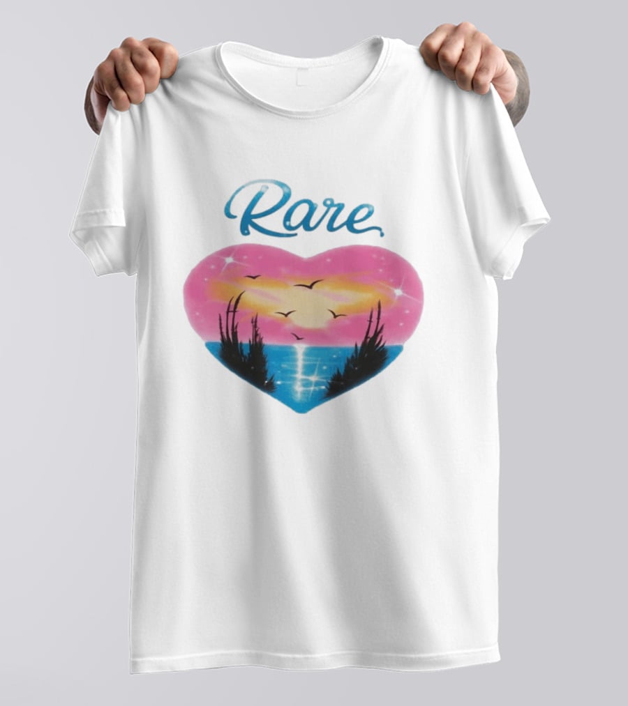 Selena Gomez Rare Heart Sunset Ocean Scene T-Shirt