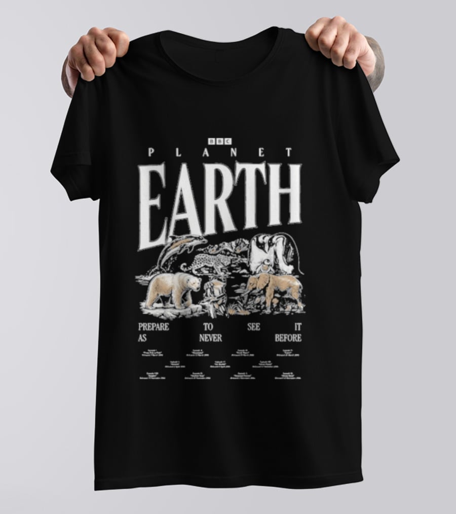 Bbc Earth Teemill Planet Earth Wildlife Protect Nature See Wonders T-Shirt