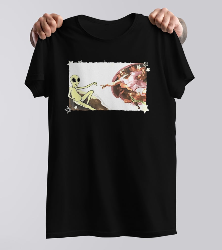 Big And Tall The Creation Of Aliens Extraterrestrial Renaissance Humor T-Shirt