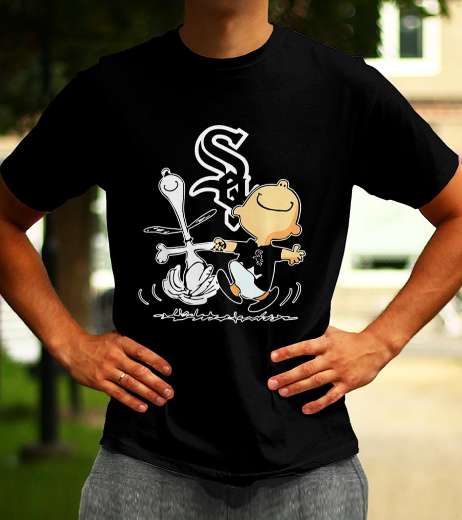 Charlie Brown Snoopy Chicago White Sox Dance Peanuts Comic Strip T-Shirt