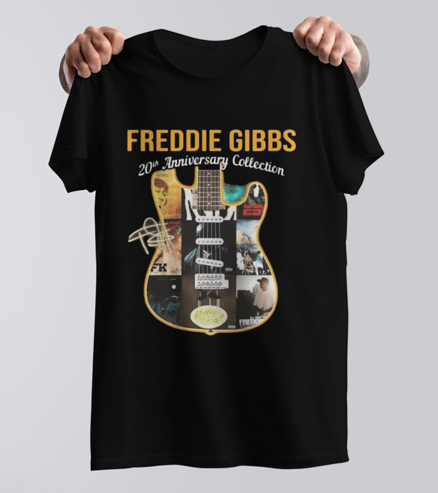 Freddie Gibbs 20th Anniversary Collection Guitar Album T-Shirt